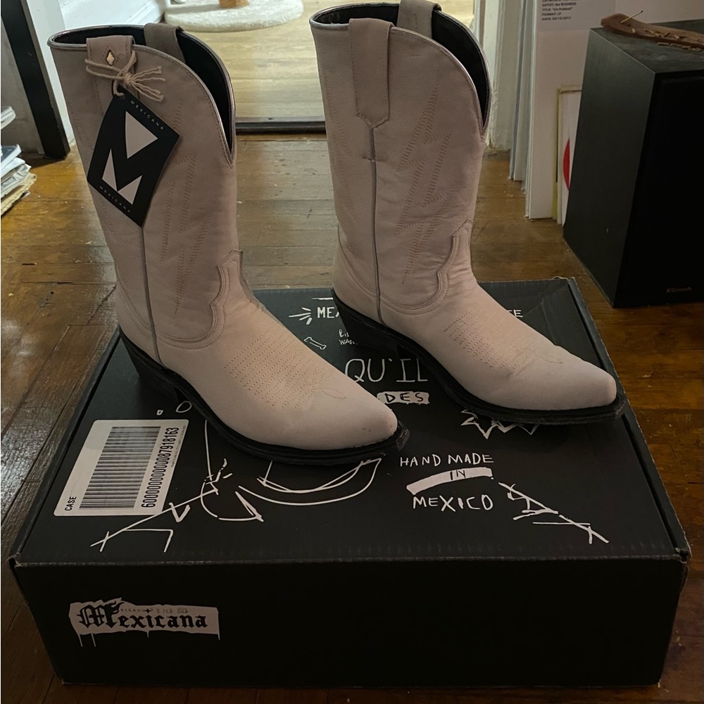 LIGHTNING STRIKES WESTERN BOOTS by Free People x Mexicana Victoria White Crack